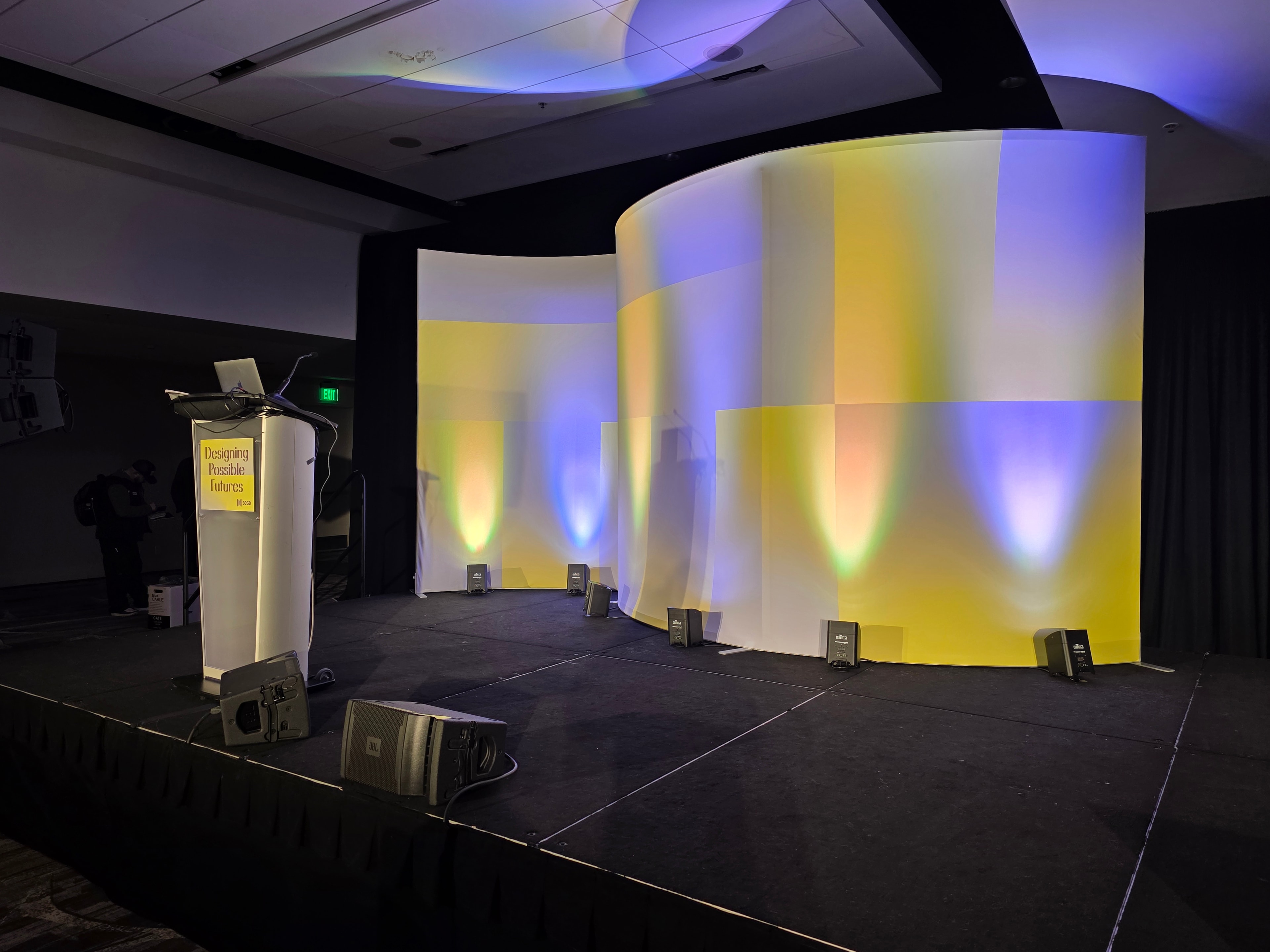 Large format printed graphics backdrop