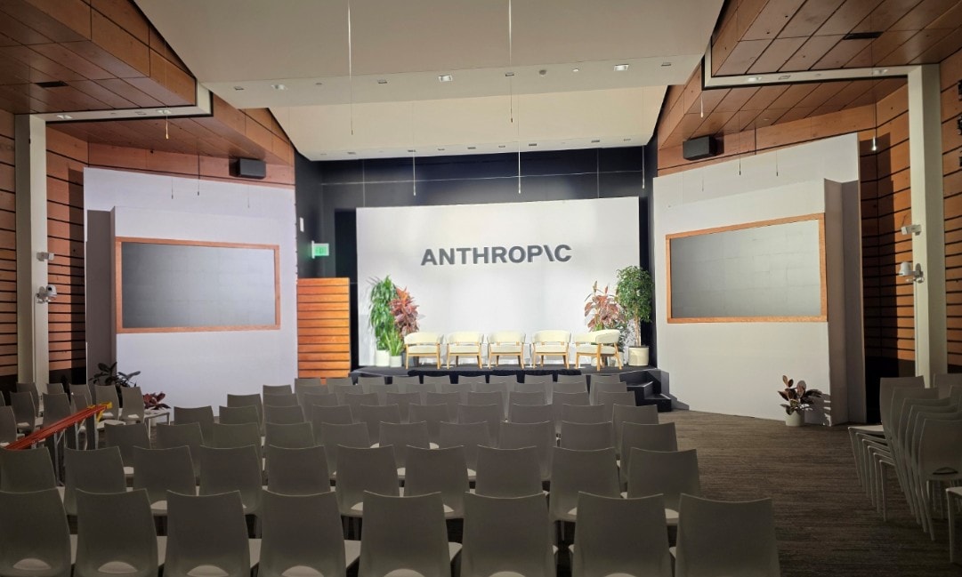 Anthropic conference stage — showtime