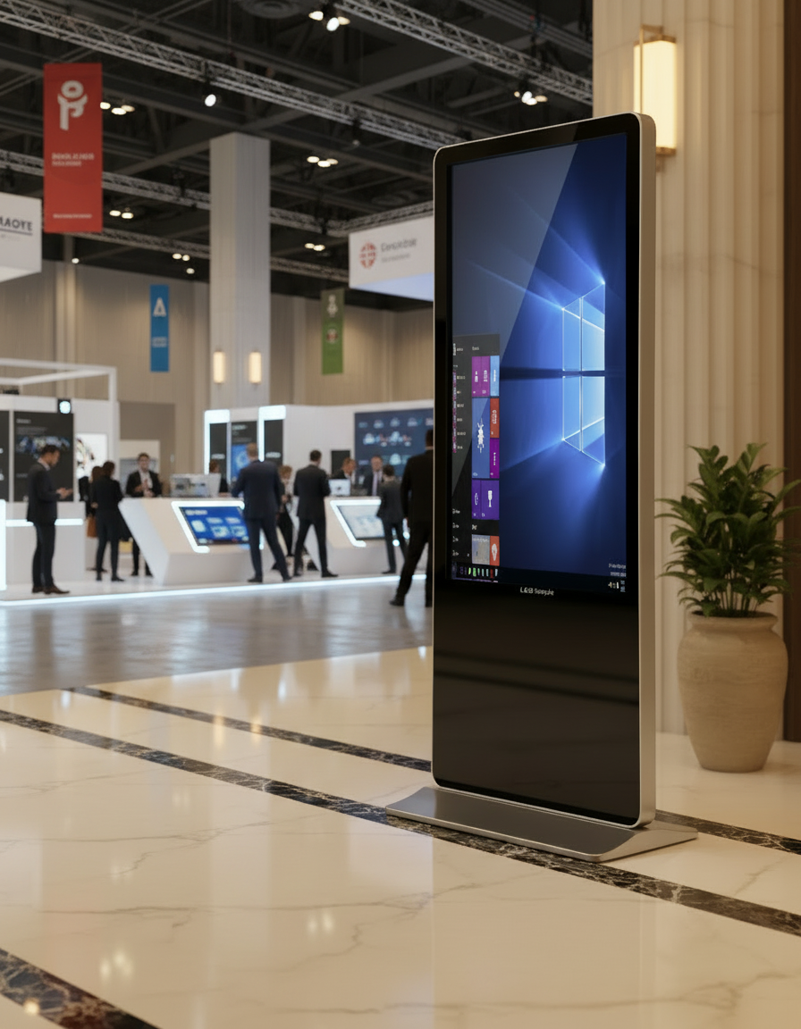 Freestanding digital LCD kiosk display unit